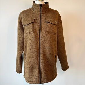 Ascend Rust Marled Thick Fleece Full Zip Jacket Sherpa Lining, size Extra Large